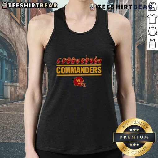Alt Text: Youth tank top featuring Washington Commanders homage design with love sign and helmet, perfect for young fans.