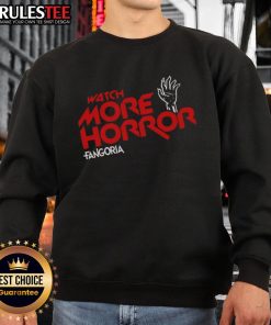 Awesome Watch More Horror Fangoria Sweatshirt featuring a stylish design for horror movie fans and collectors.