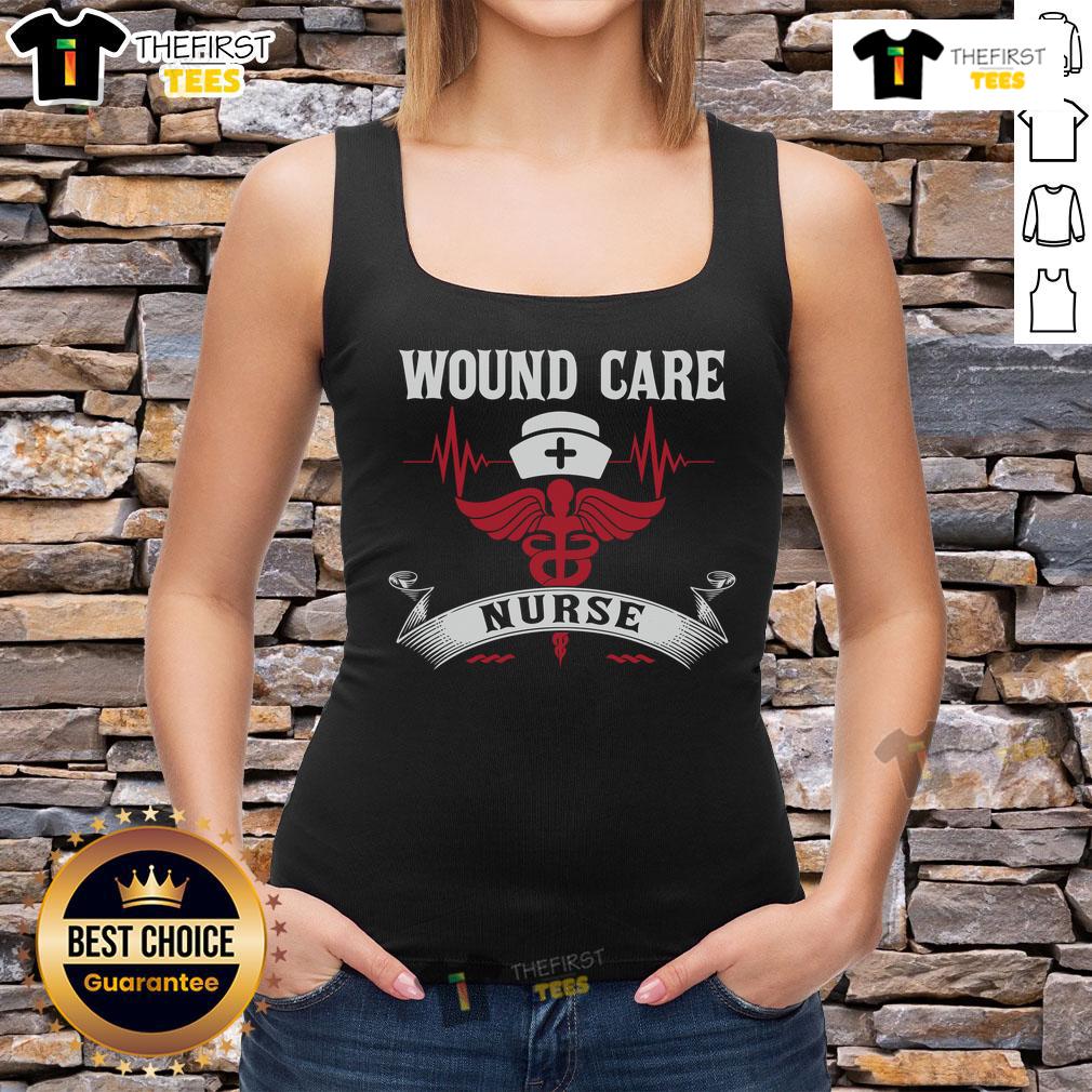 Awesome Wound Care Nurse Caduceus Medical Symbol Nurse Hat Heartbeat Tank Top Awesome wound care nurse tank top featuring caduceus, nurse hat, and heartbeat design for medical professionals.