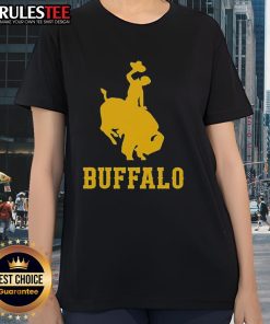 Awesome Wyoming Buffalo Ladies Tee featuring a stylish buffalo graphic on a comfortable tee shirt for women.