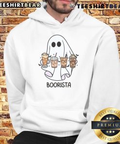 Cute Boorista Ghost Barista Hoodie featuring a playful ghost design, perfect for coffee lovers and cozy style.