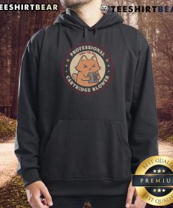 Alt Text: Adorable cat graphic on a 'Pro Cartridge Blower Since The 80s' hoodie, perfect for cat lovers and retro gamers.