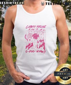Alt Text: Cute Catboy Hotline tank top featuring a playful Nyan design, perfect for cat lovers and anime fans.