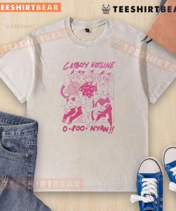 Adorable catboy graphic on a washed t-shirt, perfect for fans of cute catboy culture and casual fashion.