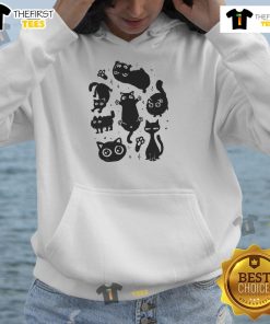 Cute Cats The Black Floofs Hoodie featuring adorable black cat designs, perfect for cat lovers and cozy wear.