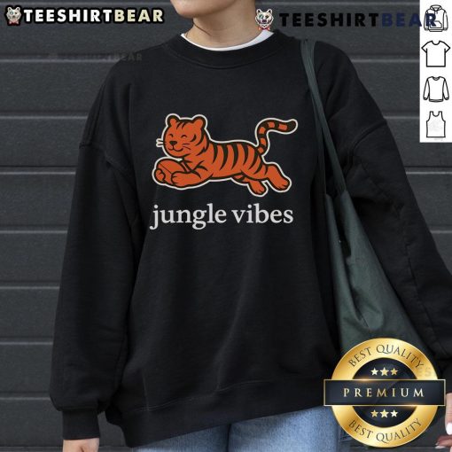Alt Text: Cute Cincinnati Bengals Jungle Vibes Run Wild Sweatshirt featuring vibrant graphics and cozy design for fans.