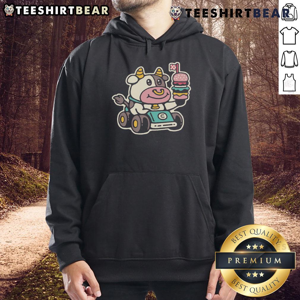 Cute Cow Burger Racer Fast Food Hoodie Cute Cow Burger Racer Fast Food Hoodie featuring a playful cow design, perfect for casual style and food lovers.