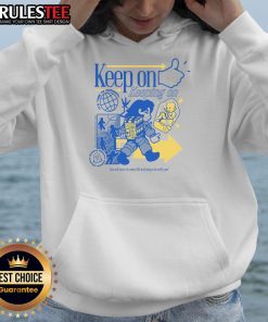Alt Text: Cute Death Stranding hoodie featuring 'Time to Connect, Keep On Keeping On' design for gamers and fans.