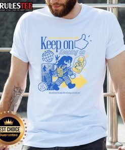 Alt Text: Cute Death Stranding Time To Connect Keep On Keeping On T-Shirt featuring playful graphics and vibrant colors.