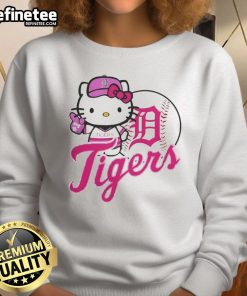 Cute Detroit Tigers Hello Kitty 2025 baseball sweatshirt featuring a playful design for fans and collectors.