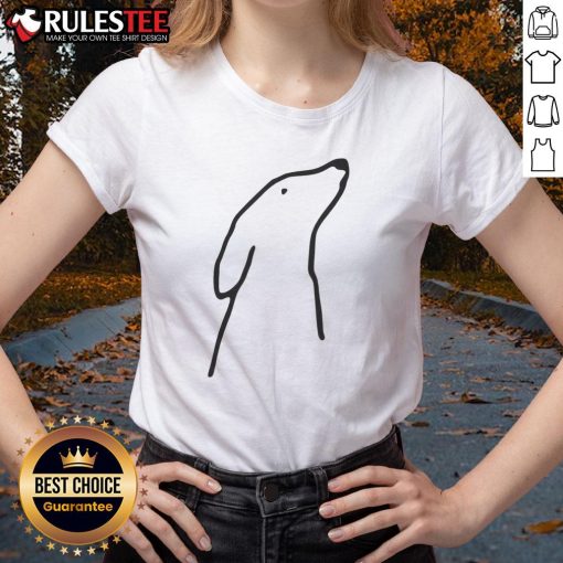 Cute dog graphic on a classic ladies tee, perfect for dog lovers and casual wear enthusiasts.