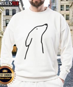 Adorable dog wearing a classic sweatshirt, showcasing a cute design perfect for pet lovers.