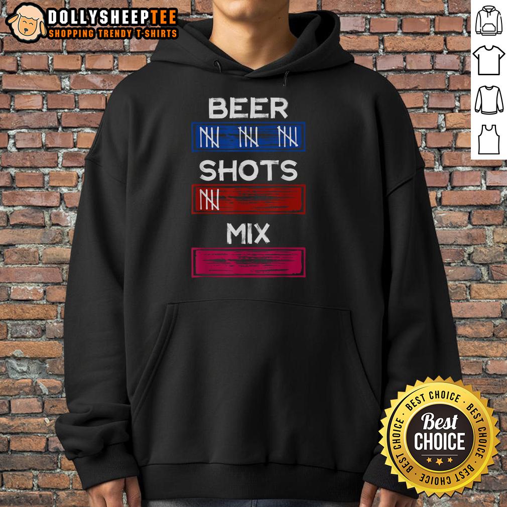 Cute Drinking Tally Shirt Beer Shots Mix Party Tracker Hoodie Adorable Cute Drinking Tally Shirt featuring beer and shots design, perfect for party trackers and hoodie lovers.