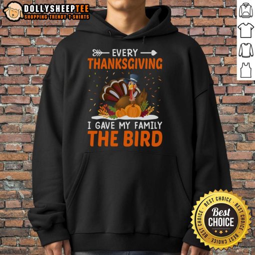 Cute Thanksgiving hoodie featuring a playful turkey design, perfect for family gatherings and festive celebrations.