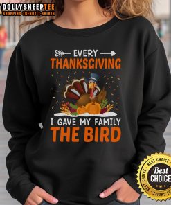 Alt Text: Cute Thanksgiving sweatshirt featuring a turkey design, perfect for family gatherings and holiday celebrations.