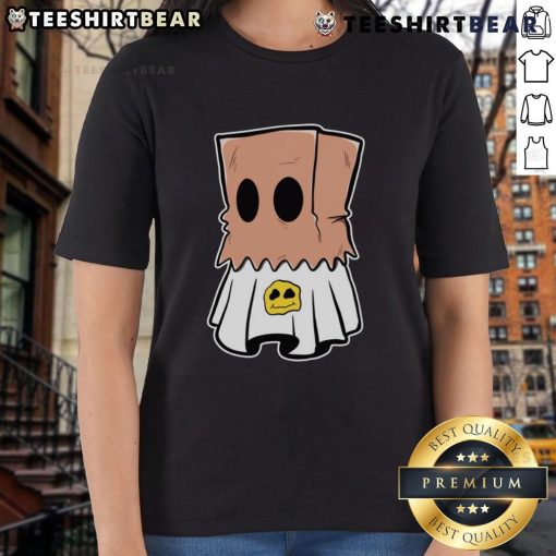 Cute ghost Halloween ladies tee featuring a playful ghost design, perfect for festive fall celebrations.