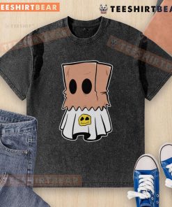 Adorable cute ghost design on a Halloween washed t-shirt, perfect for festive celebrations and casual wear.