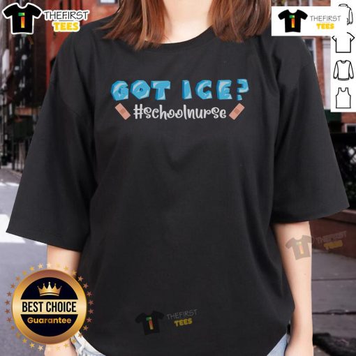 Cute Got Ice School Nurse Ladies Tee featuring a playful design, perfect for nurses showcasing their fun side.
