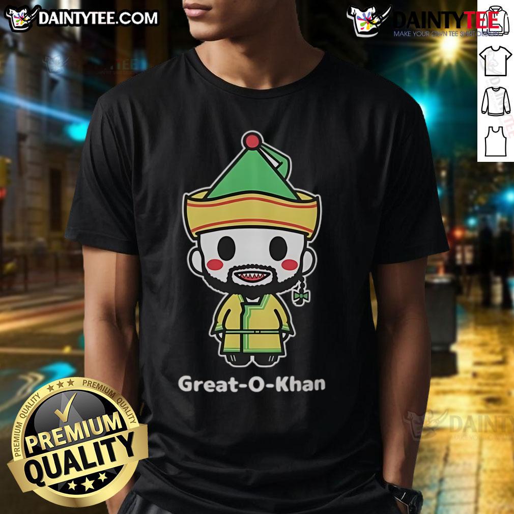 Cute Great O Khan Drawn Khan 9 Chibi T Shirt Alt Text: Cute Great O-Khan Chibi T-Shirt featuring an adorable Khan 9 design, perfect for fans and collectors.