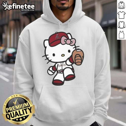 Alt Text: Cute Hello Kitty Arizona Diamondbacks MLB 2025 hoodie featuring a playful design perfect for baseball fans.