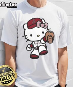 Alt Text: Cute Hello Kitty Arizona Diamondbacks MLB 2025 T-Shirt featuring playful design and team colors for fans.