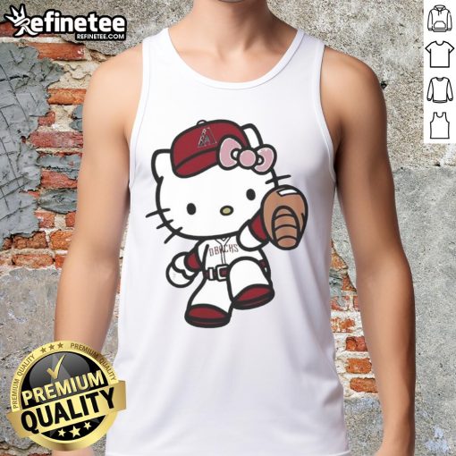 Cute Hello Kitty Arizona Diamondbacks MLB 2025 tank top featuring vibrant colors and playful design for fans.