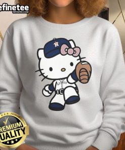 Alt Text: Cute Hello Kitty Houston Astros MLB 2025 sweatshirt featuring playful design and vibrant team colors for fans.