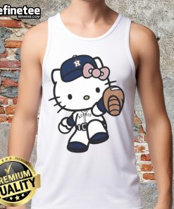 Cute Hello Kitty Houston Astros MLB 2025 tank top featuring vibrant colors and playful design for fans.