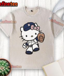 Alt Text: Cute Hello Kitty Houston Astros MLB 2025 washed t-shirt featuring a playful design perfect for fans and collectors.