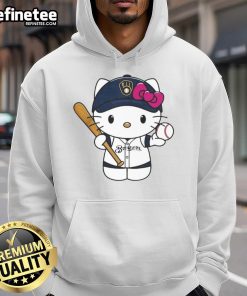 Cute Hello Kitty Milwaukee Brewers MLB 2025 hoodie featuring vibrant graphics and a cozy design for fans.