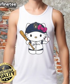 Cute Hello Kitty Milwaukee Brewers MLB 2025 tank top featuring a colorful design perfect for baseball fans.