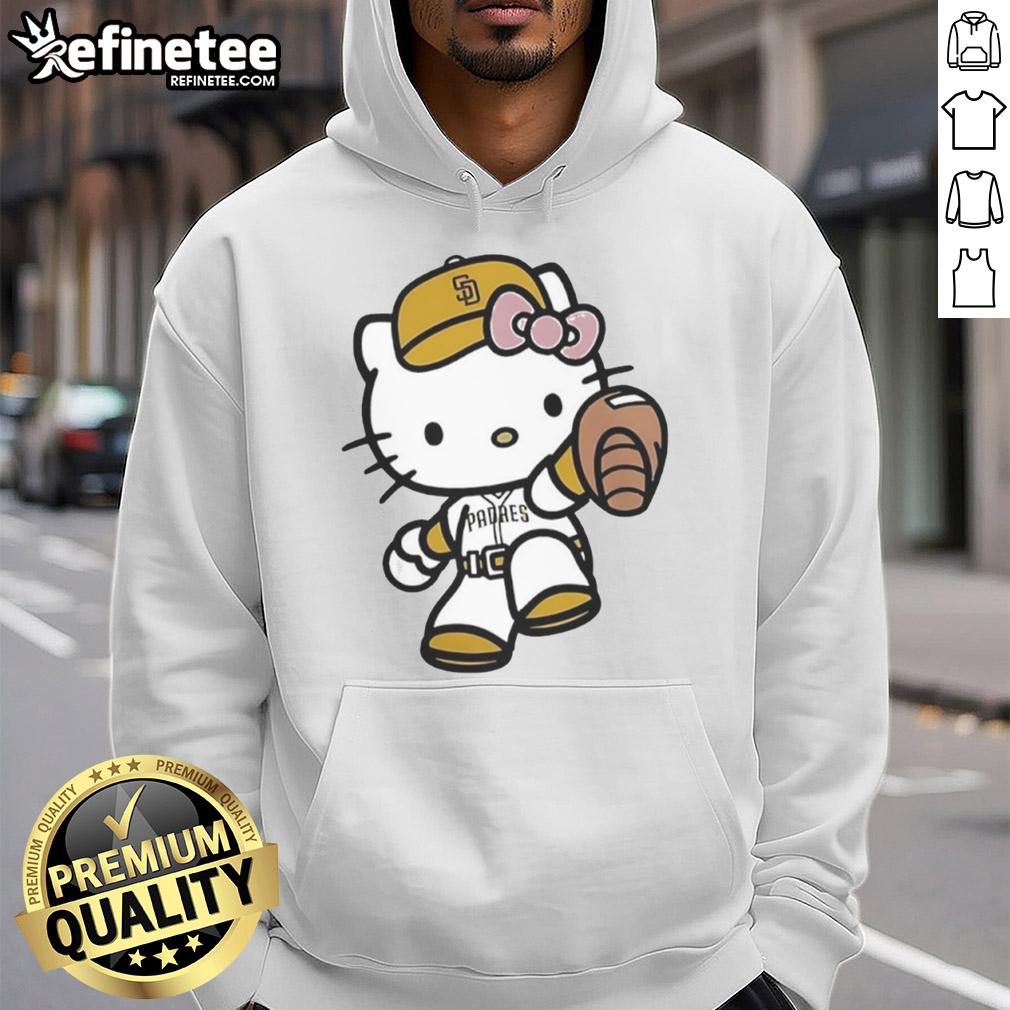 Cute Hello Kitty San Diego Padres Mlb 2025 Hoodie Adorable Hello Kitty San Diego Padres MLB 2025 hoodie featuring vibrant colors and playful design for fans.
