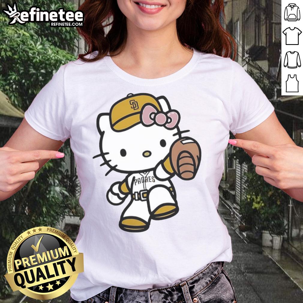 Cute Hello Kitty San Diego Padres Mlb 2025 Ladies Tee Alt Text: Cute Hello Kitty San Diego Padres MLB 2025 ladies tee featuring vibrant graphics and a stylish design for fans.
