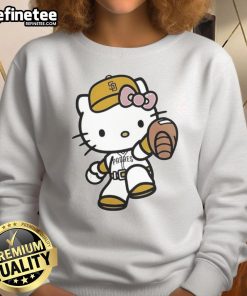 Cute Hello Kitty San Diego Padres MLB 2025 sweatshirt featuring a playful design perfect for baseball fans and fashion lovers.