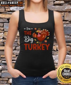 Cute I'm The Big Turkey Thanksgiving tank top featuring a playful turkey design, perfect for festive holiday celebrations.