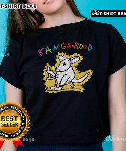 Cute Kanga Rood ladies tee featuring a vibrant kangaroo graphic on soft fabric, perfect for casual outings.