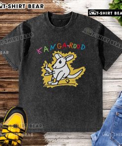 Alt Text: Cute Kanga Rood washed t-shirt featuring a playful kangaroo design, perfect for casual wear and animal lovers.