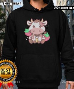 Alt Text: Cute Kawaii Strawberry Cow Hoodie featuring a playful design, perfect for cozy and stylish casual wear.