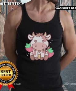 Cute Kawaii Strawberry Cow Tank Top featuring a playful design, perfect for casual summer outfits.