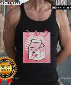 Alt Text: Cute kawaii strawberry milk Japanese aesthetic tank top featuring pastel colors and playful design.
