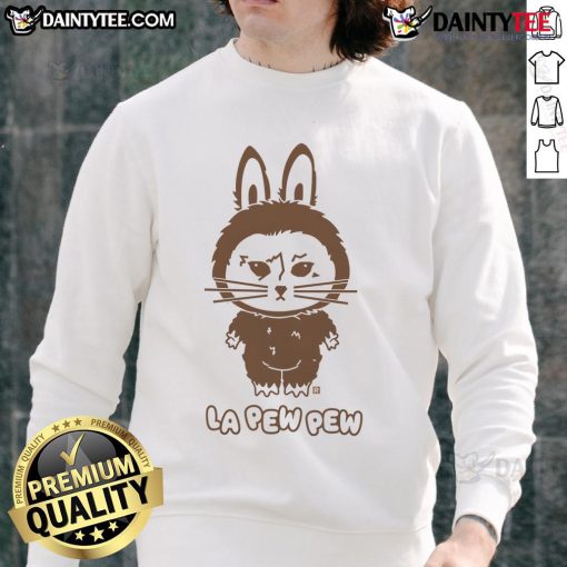 Alt Text: Cozy Cute LaPewPew sweatshirt featuring playful graphics, perfect for casual wear and expressing your unique style.