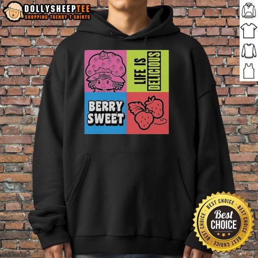 Cute Life Is Delicious Berry Sweet Hoodie featuring vibrant colors and a playful design, perfect for cozy casual wear.
