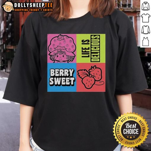 Cute Life Is Delicious Berry Sweet Ladies Tee featuring vibrant berry graphics and a stylish design for women.