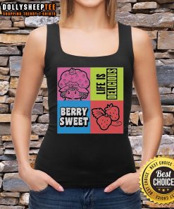 Alt Text: Cute Life Is Delicious Berry Sweet Tank Top featuring vibrant colors and a playful design perfect for summer wear.