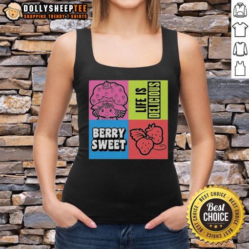 Alt Text: Cute Life Is Delicious Berry Sweet Tank Top featuring vibrant colors and a playful design perfect for summer wear.