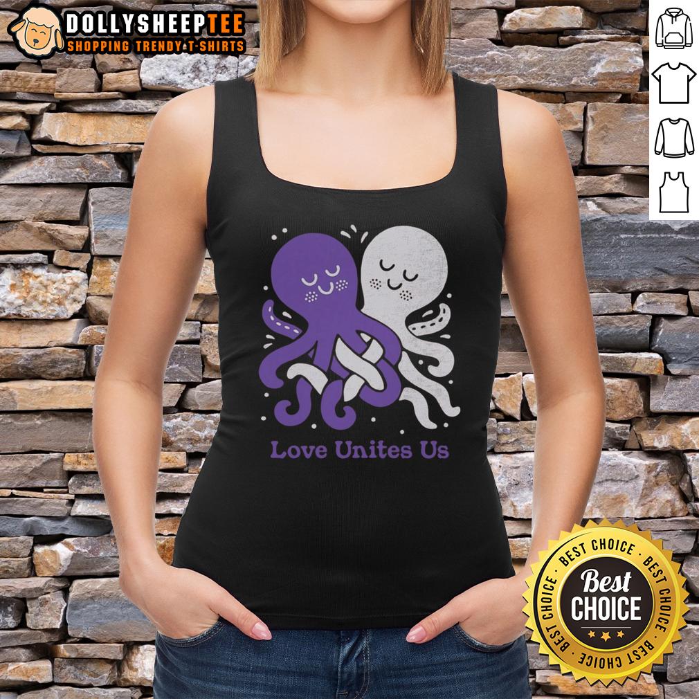 Cute Love Unites Us Octopi Tank Top Cute Love Unites Us octopi tank top featuring vibrant octopus graphics for ocean lovers and stylish summer wear.