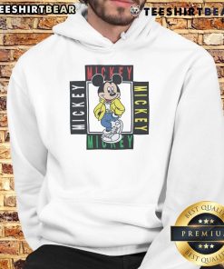 Cute Mickey Mouse 80s hoodie featuring vibrant colors and retro design, perfect for nostalgic Disney fans.