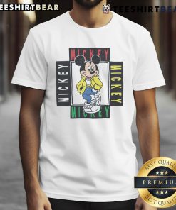 Alt Text: Cute Mickey Mouse 80s T-shirt featuring vibrant colors and retro design, perfect for nostalgic Disney fans.