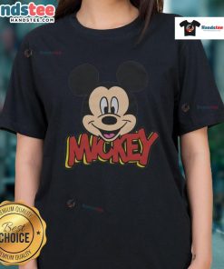 Cute Mickey Mouse Icon Ladies Tee featuring a playful design perfect for Disney fans and stylish casual wear.
