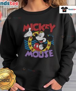 Cute Mickey Mouse Stars Sweatshirt featuring a playful design with Mickey Mouse and colorful star graphics.